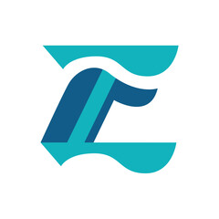 Abstract Letter E Logo in Teal and Navy Blue&mdash;Modern Corporate Brand Emblem