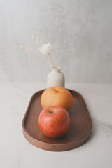 한국 명절 설날 추석 과일 정물 세트 배경화면