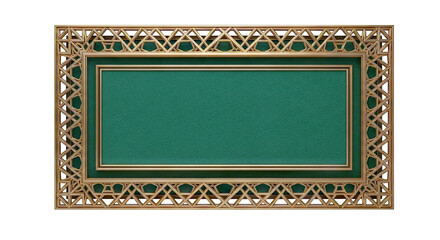 Obraz premium Ornate Gold Frame with Green Center Panel