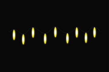 String of glowing yellow christmas lights
