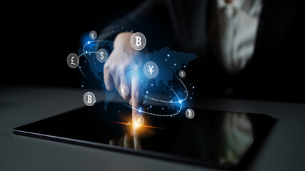 Global currency exchange enables seamless money transfer through currency, exchange, and global systems for decentralized international financial connection Latch