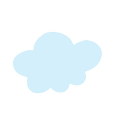Light Blue Cloud Shape Illustration - A Simple, Clean Graphic Element for Various Designs