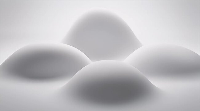 Abstract smooth organic shapes in soft white and gray gradient light