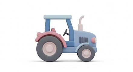 Obraz premium Stylized Cartoon Tractor Illustration for Agriculture and Farming Themes
