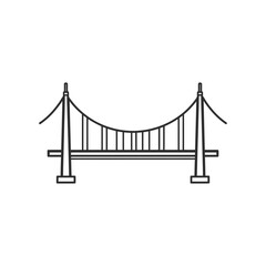 Suspension bridge icon for engineering or architecture projects