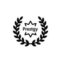Obraz premium Elegant Prestgy logo with laurel wreath and starburst design