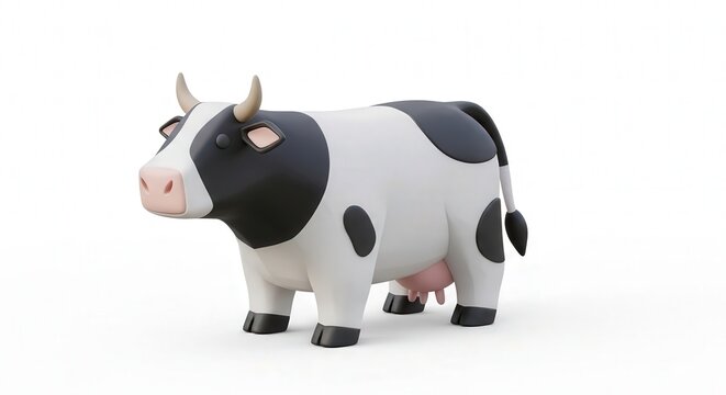 Whimsical Cartoon Cow Toy Model for Kids and Farm Decor