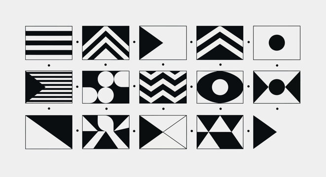 Nautical flags set, signal alphabet, communication