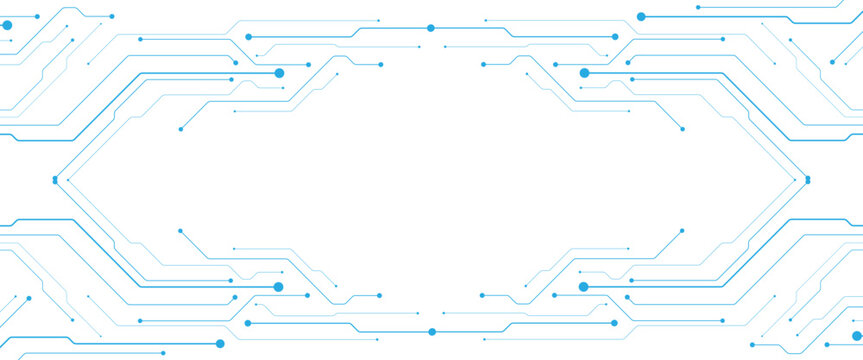 Vector digital white and blue digital technology futuristic circuit board background png..