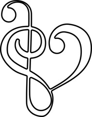 Music Note Line Icon