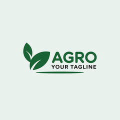 Green leaf logo design with text agro your tagline
