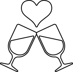 Romantic Wine Glass Icon