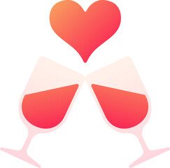 Romantic Wine Glass Icon