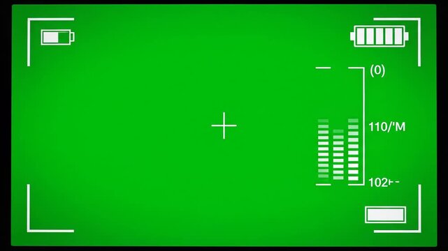 Camera recording monitor overlay with green screen for video compositing