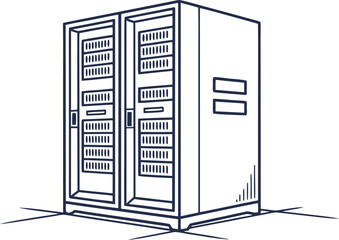 Data Center Rack Icon &ndash; Minimal Server Cabinet for Enterprise Storage, Networking, and Cloud Operations