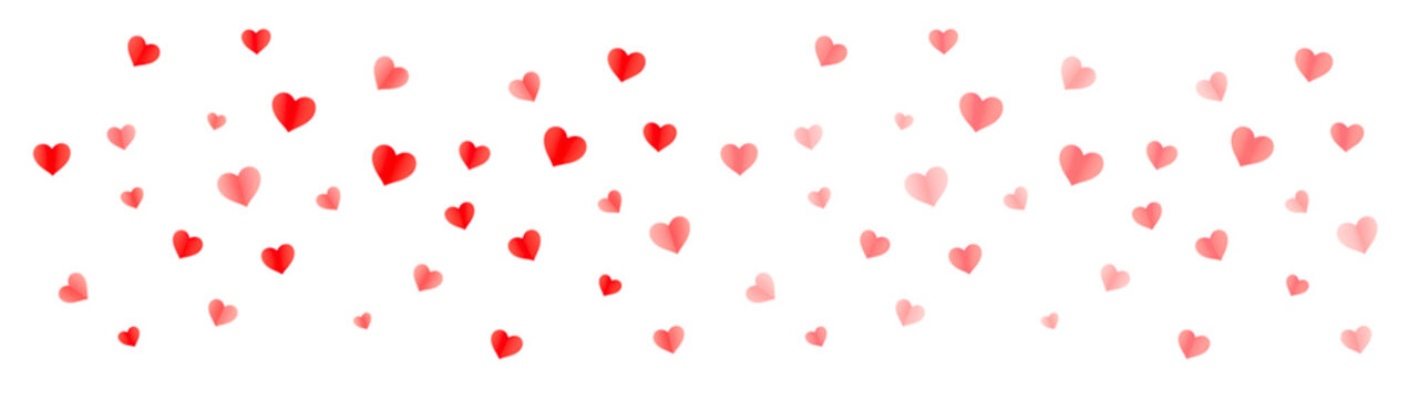 Heart effect wide scatter pattern on PNG transparent background screen overlay