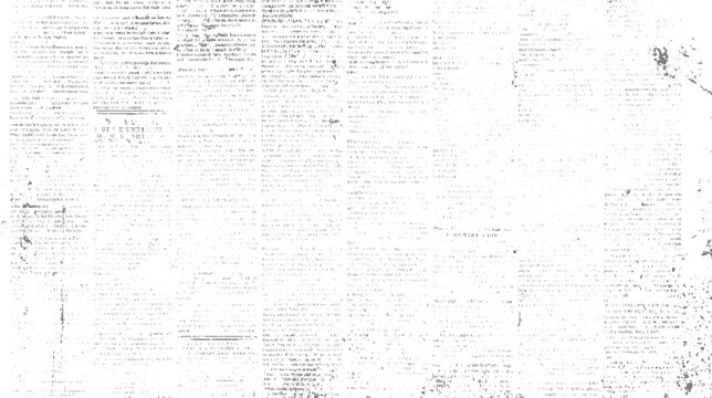 Aged newspaper pages with faded text and scattered ink blots vintage