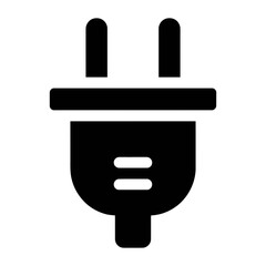 Obraz premium A black electrical plug icon on a white background for technology concepts