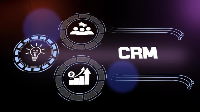 Professional crm concept footage for sales tracking and client management and corporate marketing strategy and data analysis