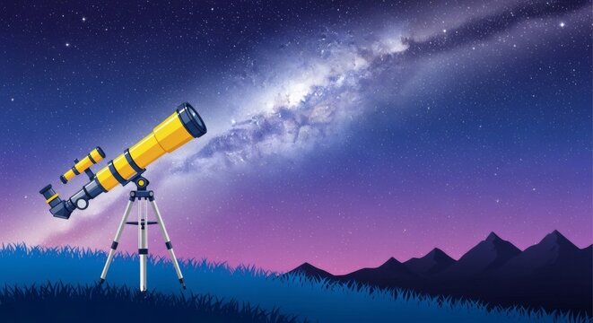Cosmic Gazer Telescope Dreams Under Milky Way Skies.