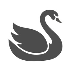 Elegant black swan silhouette icon © Gridwave