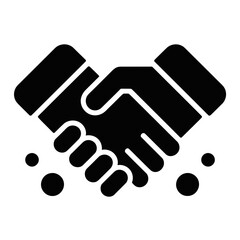 Obraz premium A handshake icon representing partnership and cooperation on a white background