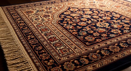 This is a beautifully designed oriental rug with intricate patterns and fringe illustration