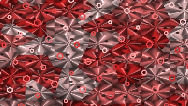 Red and Silver Geometric Starburst Pattern Loop Background