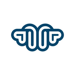 Blue M with Heart Logo Design For Branding, Identity, And Modern Style