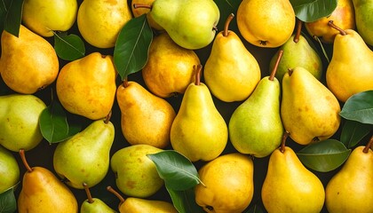 A Vibrant Assortment of Fresh Ripe Pears.
