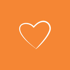 Orange color and heart backgroung 