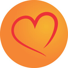 Orange fruit and heart icon