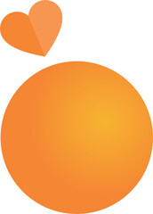 Orange fruit and heart icon