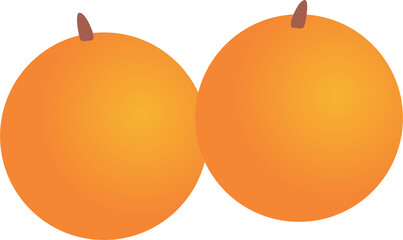 Orange fruit art icon 