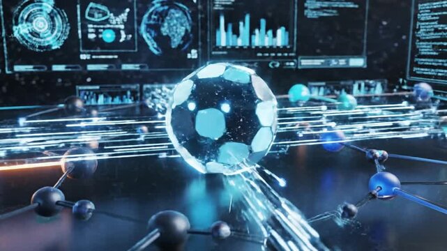 Futuristic AI workflow automation software interface featuring intricate digital node trigger and complex data processing tool on a high-tech analytic dashboard visualization in 4K resolution