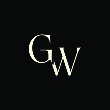Elegant Intertwined G and W logo design. GW monogram. Modern, sophisticated branding symbol suitable for luxury fashion, design studios, and editorial logos.