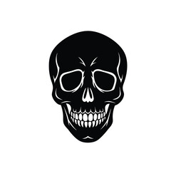 Obraz premium Detailed Human Skull with Empty Eye Sockets, Artistic Illustration