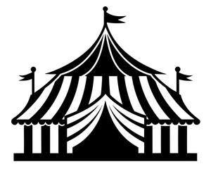circus tent black silhouette vector © DesignbySufiya