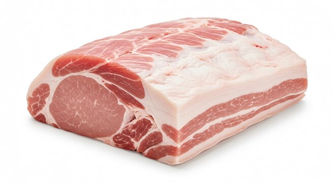Raw pork belly with thick layers of fat and meat