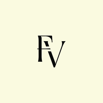 Elegant Intertwined F and V logo design. FV monogram. Modern, sophisticated branding symbol suitable for luxury fashion, design studios, and editorial logos.