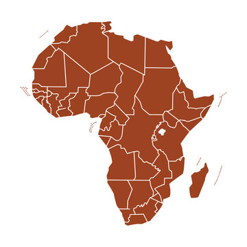 A detailed map of Africa showing all countries and borders clearly