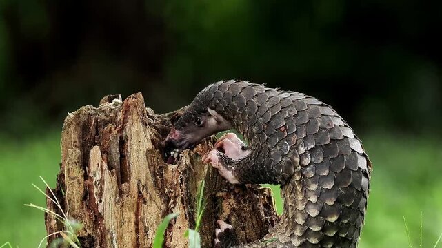 Sunda pangolin (Manis javanica) is native to Southeast Asia including Indonesia (Java, Sumatra, and Borneo).