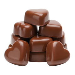 Chocolate Hearts Stacked on Top Each Other.