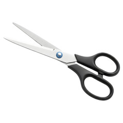 Professional Sharp Steel Scissors with Black Handles Open