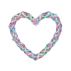 Colorful Braided Rope Forming Heart Shape.