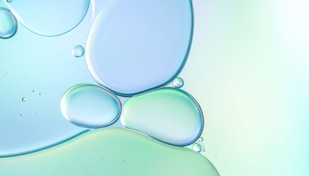 Soft, blended liquid blobs in pastel blues and greens