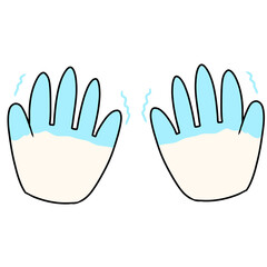 Obraz premium Cold hands illustration 手の冷え イラスト