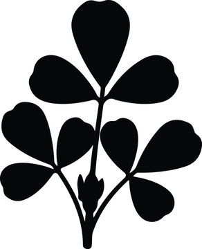 silhouette medicago sativa alfalfa leaf icon for natural herbal brand vector design