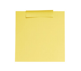 Bright yellow sticky note, a blank note or post-it note, perfect for reminders on a clean white background with ample copy space for your message or design.