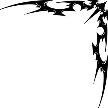 Neo Cyber Tribal Corner Frame, Gothic Tribal Corner Graphic